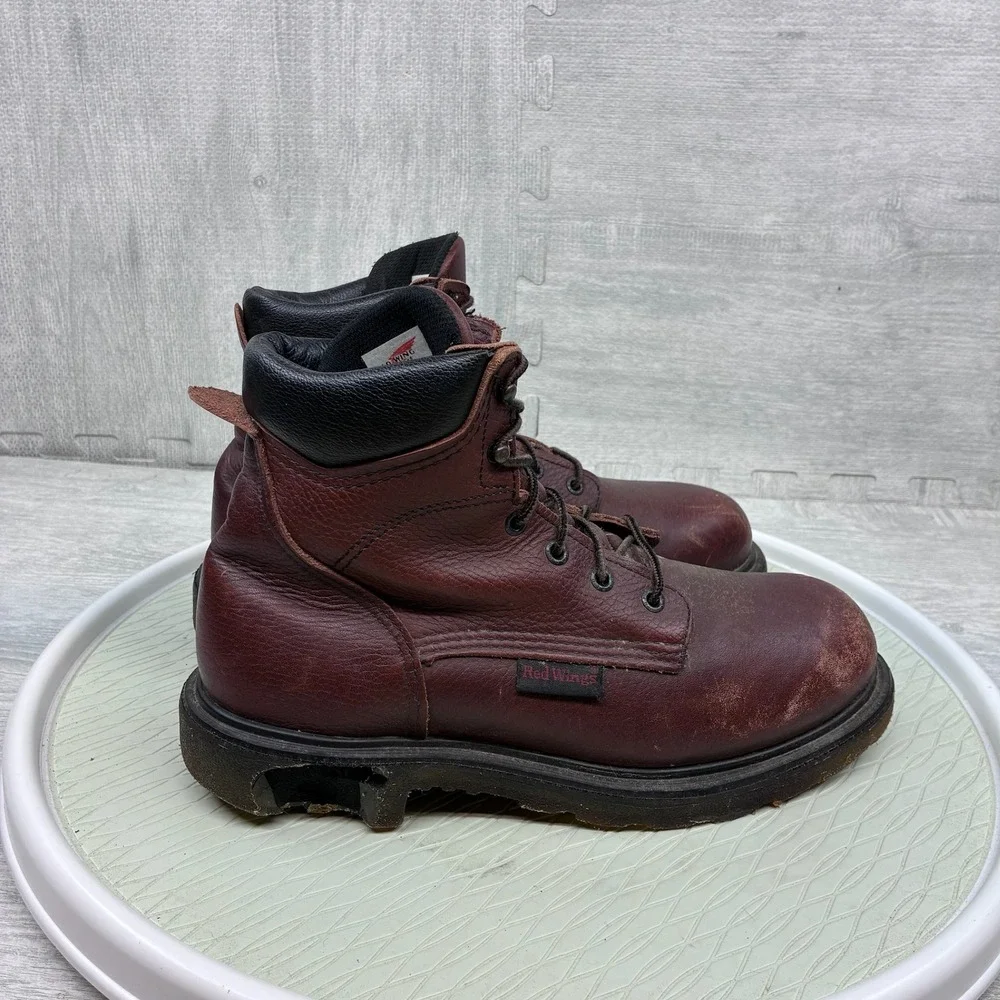 Red Wing 606 Work Boots Mens 8.5EE Brown Leather Work Safety Toe Made in USA